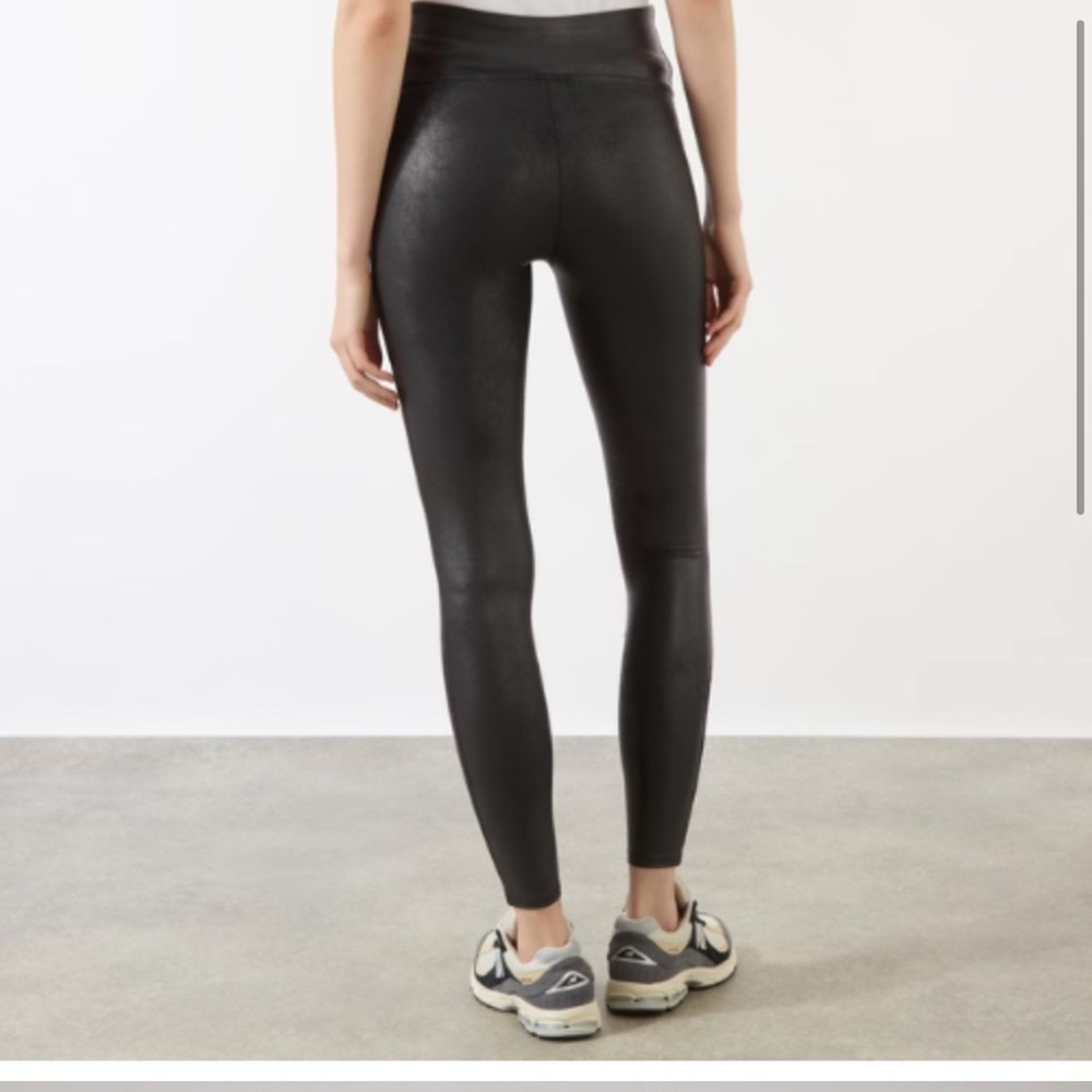 SPANX Black Faux Leather Leggings High-Waisted EUC Sz Medium - Picture 3 of 9